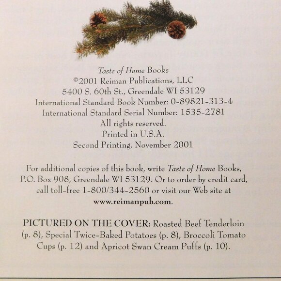 Taste of Homes Holiday and Celebrations Cookbook 2001 HB Thanksgiving Christmas - Picture 3 of 8